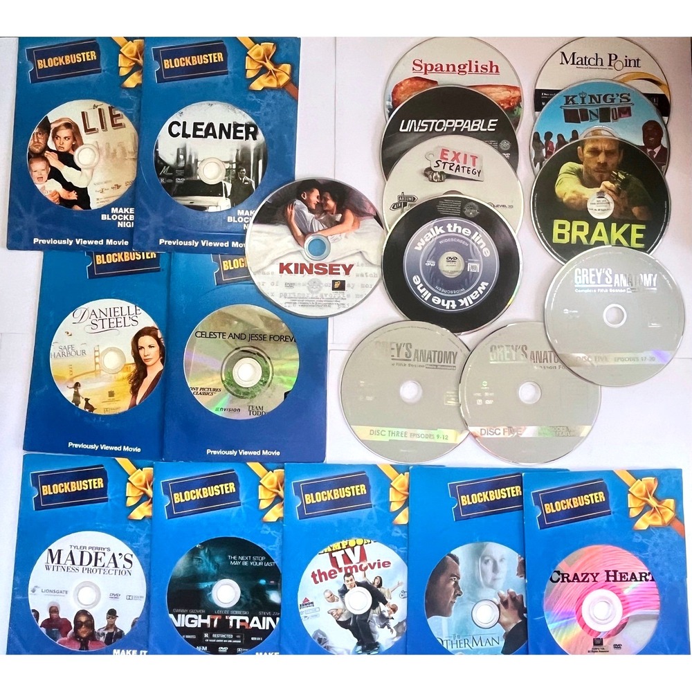 Blockbuster Movies DVD Set Collection-Grey's Anatomy, Comedy, Action, Classics
